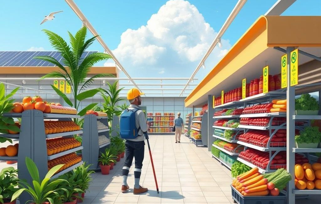 Redução de custos supermercados energia solar